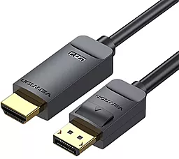 Видеокабель DisplayPort - HDMI v1.4 4k 30hz 1m black (HAGBF) Vention - фото Видеокабель DisplayPort - HDMI v1.4 4k 30hz 1m black (HAGBF) Vention