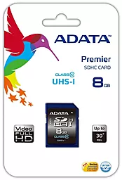 Карта памяти ADATA SDHC 8GB Premier Class 10 UHS-1 U1 (ASDH8GUICL10-R) - миниатюра 2