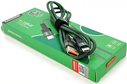 Кабель iKaku KSC-458 JINTENG USB-A - Type-C 12w 2.4a 1.2м cable Green - фото Кабель iKaku KSC-458 JINTENG USB-A - Type-C 12w 2.4a 1.2м cable Green