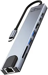 Мультипортовий Type-C хаб Media-Tech 8-in-1 USB3.0 gray (MT5046) - фото Мультипортовий Type-C хаб Media-Tech 8-in-1 USB3.0 gray (MT5046)