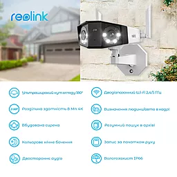 Камера відеоспостереження Reolink Duo 2 WiFi - мініатюра 4