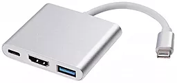 Мультипортовий Type-C хаб Voltronic 3-in-1 grey (YT-C-T-C(M)/HDMI(F)/USB3/13948)