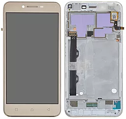 Дисплей Lenovo Lemon 3, K5 Plus (A6020a46) с тачскрином и рамкой, Gold
