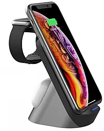 Беспроводная док-станция EasyLife H-18 3-in-1 15w wireless charger black - фото Беспроводная док-станция EasyLife H-18 3-in-1 15w wireless charger black