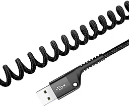 USB Кабель Baseus Fish Eye Spring USB Type-C Cable  Black (CATSR-01) - мініатюра 2