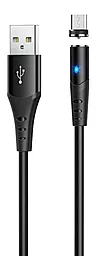 Кабель USB Hoco X60 Honorific Silicon Magnetic micro USB Cable Black