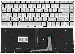 Клавіатура для ноутбуку MSI GS65 з підсвіткою клавіш без рамки Original Silver