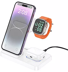 Беспроводная док-станция Borofone BQ26 3-in-1 15w wireless charger white - фото Беспроводная док-станция Borofone BQ26 3-in-1 15w wireless charger white