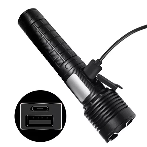 Фонарик аккумуляторный Bailong BL-X721-P50+10SMD (2x18650) с функцией powerbank - фото 4