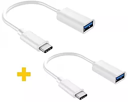 OTG-перехідник XoKo AC-230 M-F USB Type-C - USB-A 2шт White (XK-AC230-WH2)