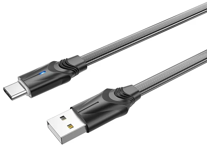 Кабель Borofone BU12 Synergy USB-A - Type-C 15w 3a 1.2м cable Black - фото 2