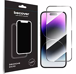 Защитное стекло BeCover для Apple iPhone 15 Pro Black (710593) - фото Защитное стекло BeCover для Apple iPhone 15 Pro Black (710593)