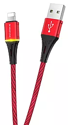 Кабель Borofone BU25 Glory USB-A - Lightning 12w 2.4a 1.2м cable Red - мініатюра 2