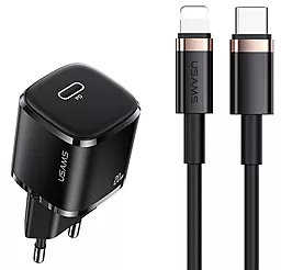 Сетевое зарядное устройство с быстрой зарядкой Usams T36 XFK Super Cube 20w PD USB-C home charger + USB-C to Lightning cable black (XFKXLOGTL01) - фото Сетевое зарядное устройство с быстрой зарядкой Usams T36 XFK Super Cube 20w PD USB-C home charger + USB-C to Lightning cable black (XFKXLOGTL01)
