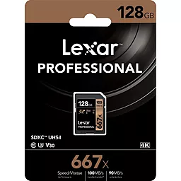 Карта памяти Lexar SDXC 128GB Professional 667x Class 10 UHS-I U3 V30 (LSD128B667) - миниатюра 3