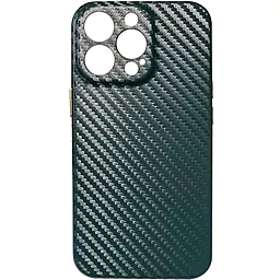 Чехол Epik Leather Case Carbon series для Apple iPhone 13 Pro Max (6.7") Зеленый