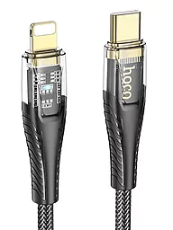 Кабель USB PD Hoco U121 Gold standard Transparent Discovery Edition 27w 3a USB Type-C - Lightning Cable Black
