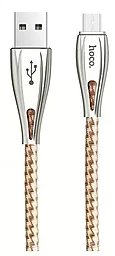 Кабель Hoco U56 Metal Аrmor USB-A - micro USB 12w 2.4a 1.2м cable Gold - фото Кабель Hoco U56 Metal Аrmor USB-A - micro USB 12w 2.4a 1.2м cable Gold