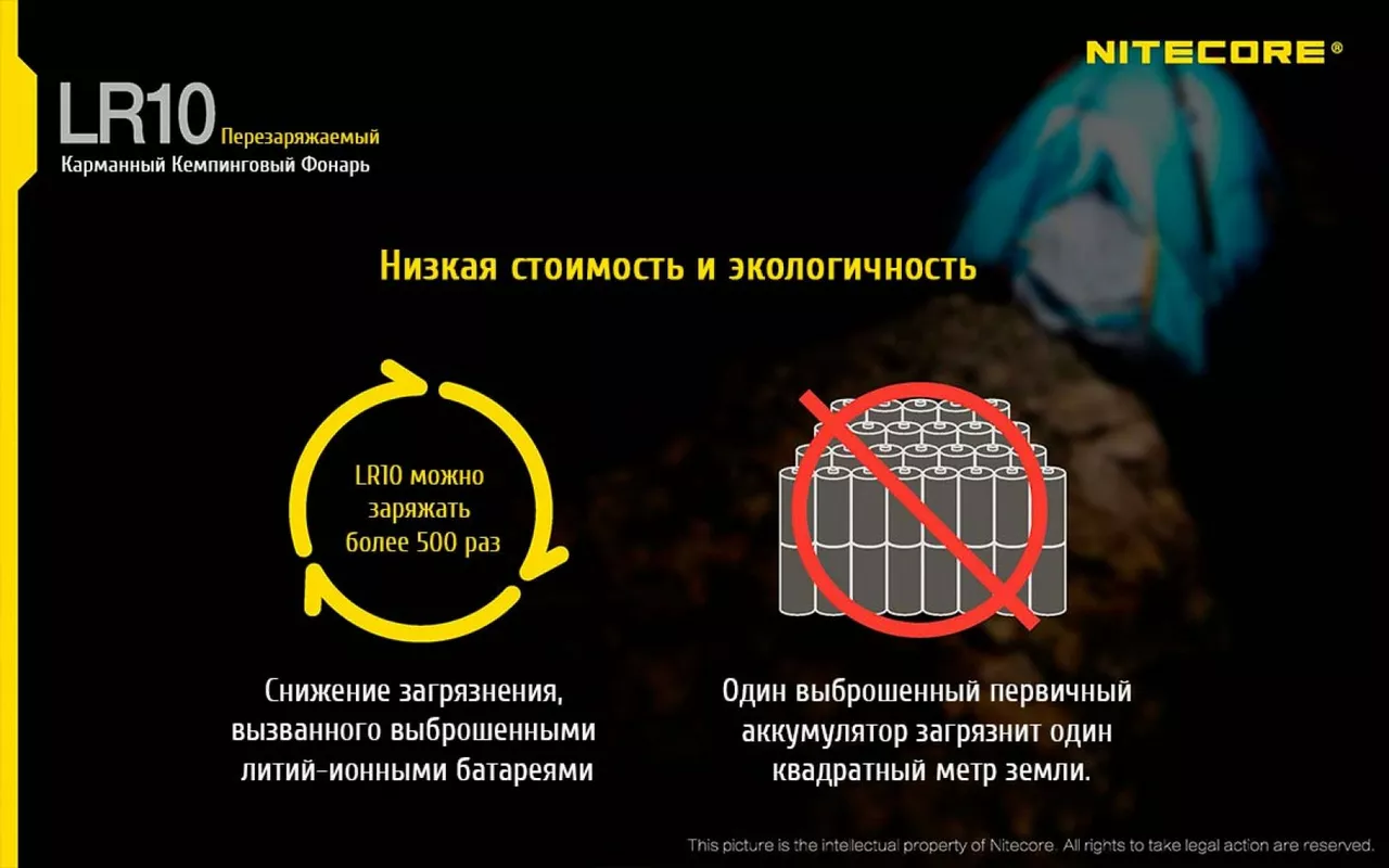 Ліхтарик Nitecore LR10 (6-1283-yellow) Жовтий - фото 4