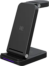 Беспроводная док-станция MAKE PS1 15w 3-in-1 wireless charger black (MQI-P101BR) - фото Беспроводная док-станция MAKE PS1 15w 3-in-1 wireless charger black (MQI-P101BR)