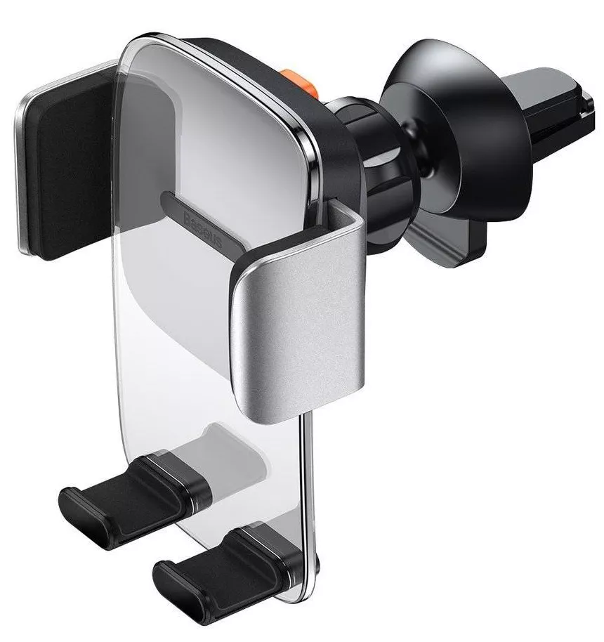 Держатель Baseus Easy Control Clamp Car Mount Holder (Air Outlet Version) Silver (SUYK000112) - фото 3