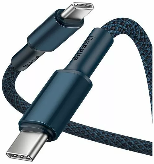 Кабель Baseus High Density Braided USB Type-C - Type-C 100w 5a 1м PD cable Blue (CATGD-03) - фото 2