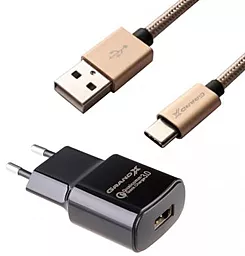 Мережевий зарядний пристрій зі швидкою зарядкою Grand-X 18w QC3.0 fast charger + USB USB-C cable black (CH-550TC) - фото Мережевий зарядний пристрій зі швидкою зарядкою Grand-X 18w QC3.0 fast charger + USB USB-C cable black (CH-550TC)