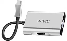 Видео переходник (адаптер) WIWU Apollo USB-C to HDMI+VGA Silver (A20VH) - миниатюра 2