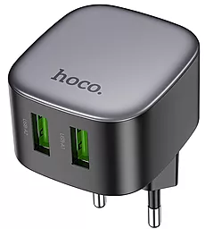 Сетевое зарядное устройство Hoco CS34A 18w QC3.0 2xUSB-A ports charger black