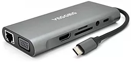 Мультипортовый USB Type-C хаб VEGGIEG 11-in-1 grey (TC11-S)