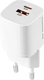 Сетевое зарядное устройство Glasscove 20w PD USB-C/USB-A ports charger white (TC-099PQ20) - фото Сетевое зарядное устройство Glasscove 20w PD USB-C/USB-A ports charger white (TC-099PQ20)