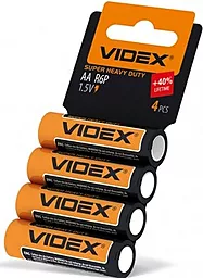 Батарейки Videx R6P / AA SHRINK CARD 4шт