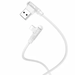 Кабель Hoco X46 Soft Silicone USB-A - Lightning 12w 2.4a 1м cable White - фото 2