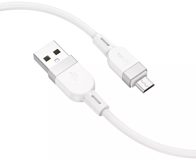 Кабель Hoco X109 USB-A - micro USB 12w 2.4a 1м cable White - фото 2
