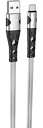 Кабель Hoco U105 Treasure Jelly USB-A - micro USB 12w 2.4a 1.2м cable Silver