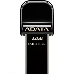 Флешка ADATA 32GB AI920 Jet Black Lightning USB 3.1 (AAI92032GCBK) Black - фото Флешка ADATA 32GB AI920 Jet Black Lightning USB 3.1 (AAI92032GCBK) Black
