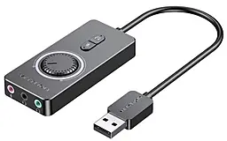 Зовнішня звукова карта Vention External Stereo Sound Adapter with Volume Control 0.15м (CDRBB) - фото Зовнішня звукова карта Vention External Stereo Sound Adapter with Volume Control 0.15м (CDRBB)