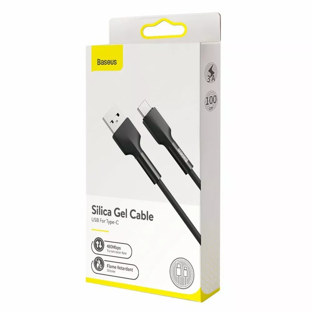 Кабель Baseus Silica USB-A - Type-C 12w 2.4a 2м cable Black (CATGJ-A01) - фото 4