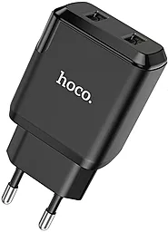 Мережевий зарядний пристрій Hoco N7 Speedy 2xUSB-A ports home charger black