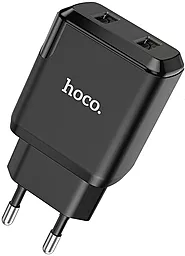 Сетевое зарядное устройство Hoco N7 2.1a 2xUSB-A ports charger black - фото Сетевое зарядное устройство Hoco N7 2.1a 2xUSB-A ports charger black