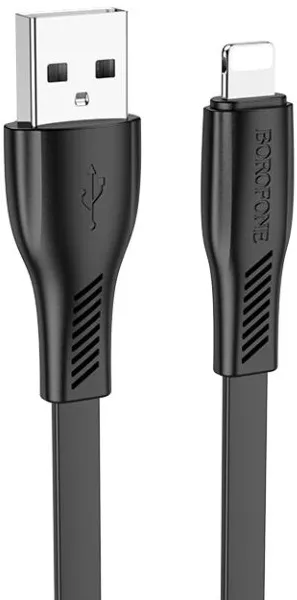 Кабель Borofone BX85 Auspicious USB-A - Lightning 12w 2.4a 1м cable Black - фото 1