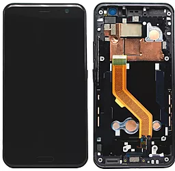Дисплей HTC U11 (HTV33, 2PZC100, 2PZC5, 601HT) з тачскріном і рамкою, оригінал, Brilliant Black