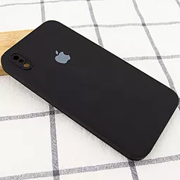 Чехол Silicone Case Full Camera Square для Apple iPhone X, iPhone XS Black - миниатюра 3