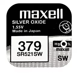 Батарейки Maxell SR521SW 1.55V Silver Oxide 1шт. (M-18293000) 1.55 V