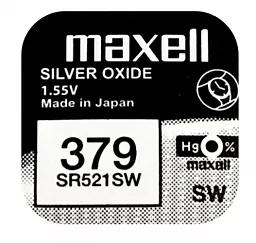 Батарейки Maxell SR521SW 1.55V Silver Oxide 1шт. (M-18293000) - фото Батарейки Maxell SR521SW 1.55V Silver Oxide 1шт. (M-18293000)