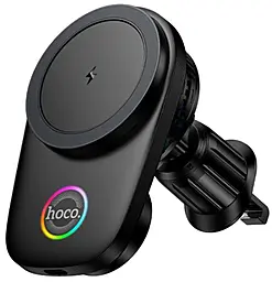 Автотримач магнітний із бездротовою зарядкою Hoco HW36 Black - фото Автотримач магнітний із бездротовою зарядкою Hoco HW36 Black
