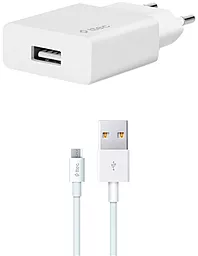 Мережевий зарядний пристрій Ttec SmartCharger 2a USB-А + microUSB cable white (2SCS20MB)