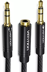 Аудио разветвитель Vention mini Jack 3.5mm 2xM/F 0.3 м black (BBUBY)