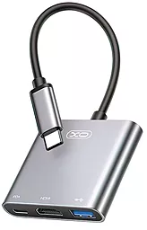 Мультипортовий Type-C хаб XO HUB011 3-in-1 gray - фото Мультипортовий Type-C хаб XO HUB011 3-in-1 gray
