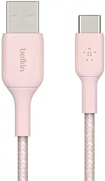 USB Кабель Belkin Braided+Strap 1.5M USB Type-C Cable Pink (F2CU075-05-C00-OEM)